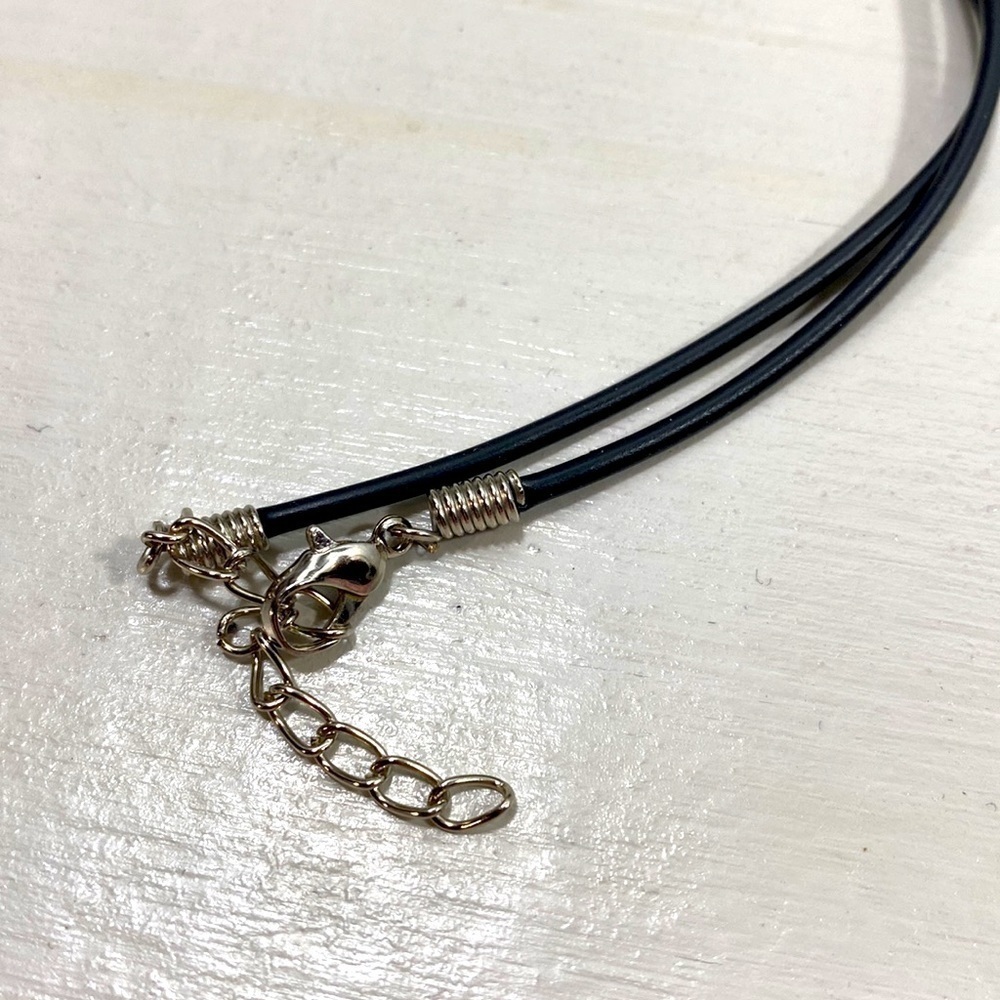 NWOT Custom black pendant with black cord necklace - Picture 6 of 6